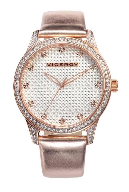 Viceroy Ladies 40700-97 Femme Rose Gold Ion-Plated Stainless Steel Crystal Encrusted Watch